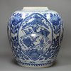 Y332 Blue and white ovoid jar, Kangxi (1662-1722)