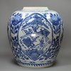 Y332 Blue and white ovoid jar, Kangxi (1662-1722)