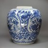 Y332 Blue and white ovoid jar, Kangxi (1662-1722)