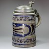 Y347 German Westerwald stoneware tankard with pewter cover