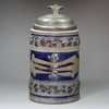 Y347 German Westerwald stoneware tankard with pewter cover