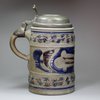 Y347 German Westerwald stoneware tankard with pewter cover