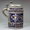 Y348 German Westerwald stoneware tankard with pewter cover