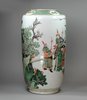 Y398 Pair of famille verte rouleau vases, Kangxi (1662-1722)