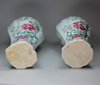 Y399 Pair of famille rose moulded vases and covers