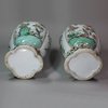 Y42 Pair of famille verte hexagonal garniture vases