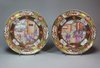 Y431 Pair of famille rose 'Rockefeller' pattern plates