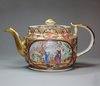 Y432 Famille rose 'Rockefeller' pattern teapot