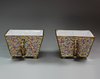 Y433 Pair of Chinese Canton enamel jardinières