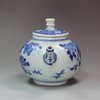 Y444 Blue and white teapot and cover, circa 1640