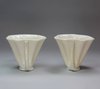 Y467 Pair of Chinese lobed blanc de chine wine cups, 17th century