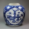 Y483 Blue and white ginger jar and cover, Kangxi (1662-1722)