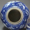 Y483 Blue and white ginger jar and cover, Kangxi (1662-1722)