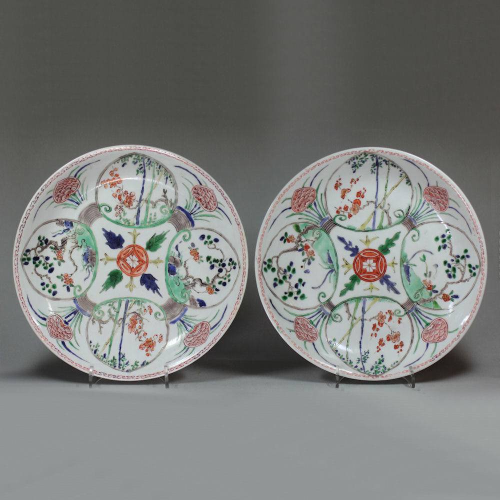 Y5 Pair of famille verte plates, Kangxi (1662-1722)