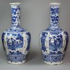 Y503 Pair of Dutch delft blue and white vases, early 18th century