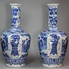 Y503 Pair of Dutch delft blue and white vases, early 18th century