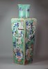 Y511 Famille verte square section vase, Kangxi (1662-1722)