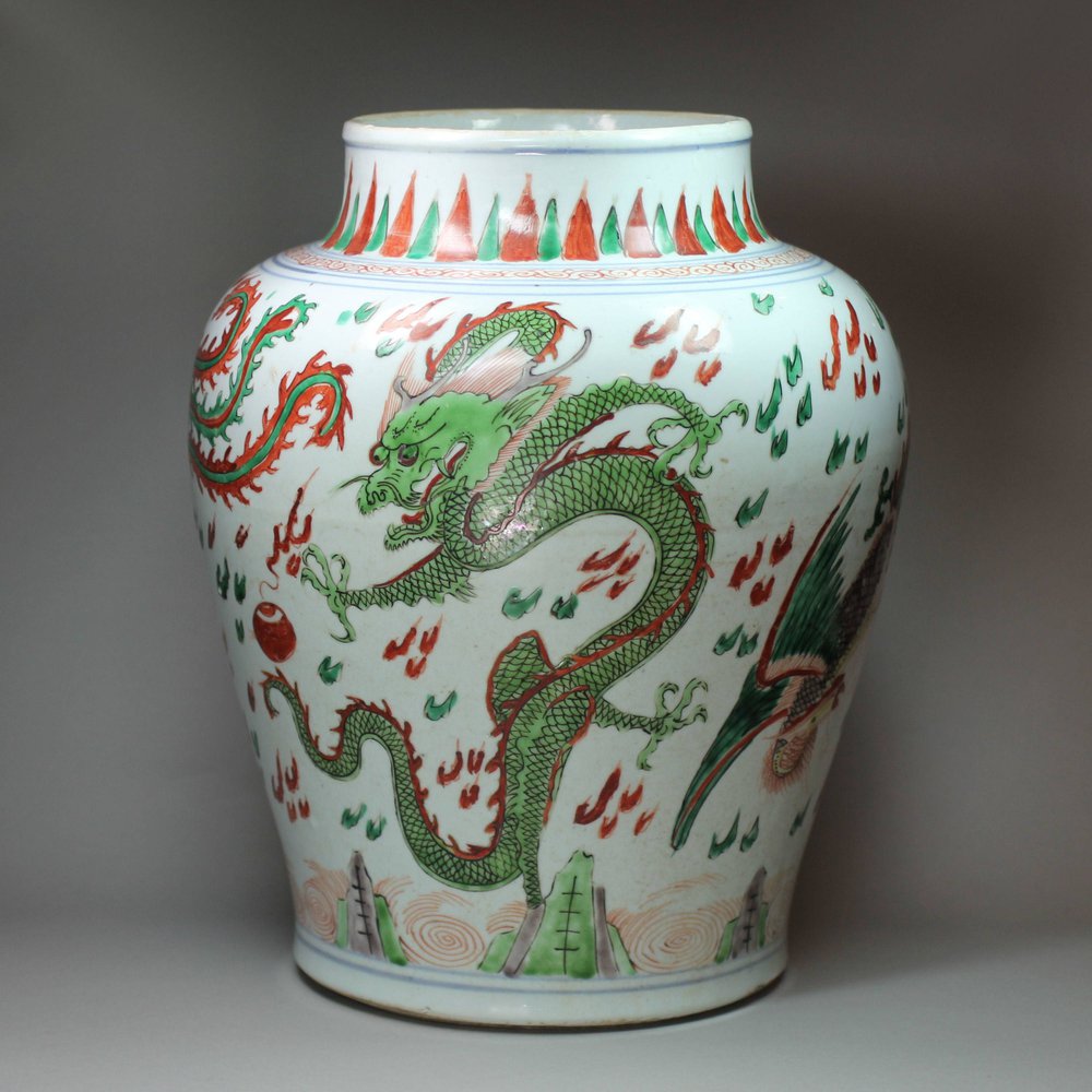 Y517 Wucai 'dragon' jar, c. 1640