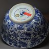 Y527 Blue and white moulded punch bowl, Kangxi (1662-1722)