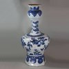 Y529 Pair of Dutch delft blue and white onion-neck vases, c. 1700