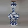 Y529 Pair of Dutch delft blue and white onion-neck vases, c. 1700