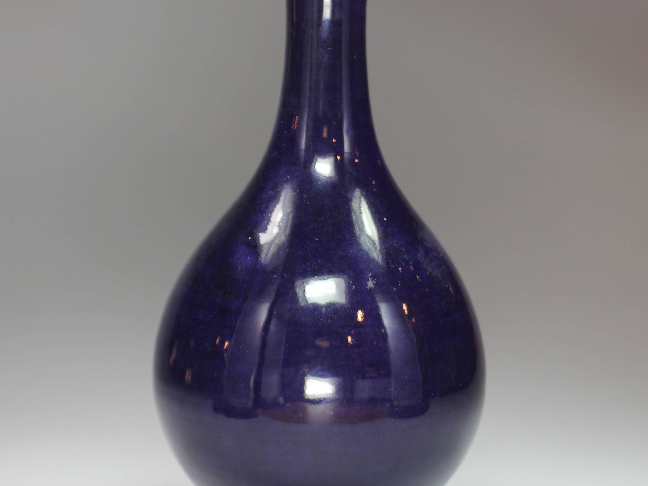 中国美術 紫斑釉 瓶 高26.5cm(LC127) Small Chinese purple-glazed bottle vase, Qing dynasty | Antique