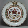 Y573 Famille verte armorial saucer dish, c. 1717
