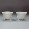 Y582 Pair of Chinese blanc de chine libation cups