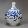 Y584 Japanese Arita blue and white apothecary bottle