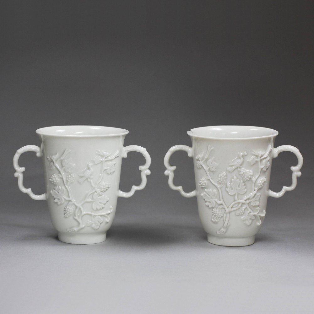 Y608 Pair of early Meissen double-handled beakers, circa 1715-20