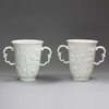 Y608 Pair of early Meissen double-handled beakers, circa 1715-20