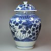 Y617 Japanese Arita blue and white ovoid jar and cover