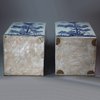 Y618 Pair of Japanese blue and white square canisters and covers