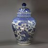 Y620 Pair of Japanese blue and white baluster vases and covers