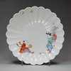 Y623 Japanese Kakiemon fluted 'two boys' saucer dish