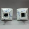 Y627 Pair of small Chinese blue and white 'Pronk-style' quadrangular