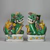 Y62 Pair of famille verte incense holders, Kangxi (1662-1722)