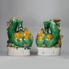 Y62 Pair of famille verte incense holders, Kangxi (1662-1722)