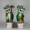 Y62 Pair of famille verte incense holders, Kangxi (1662-1722)