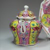 Y630 Famille rose octagonal teapot, cover and tray