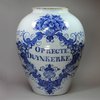 Y636 Large Dutch delft blue and white tobacco jar, 18th century