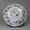 Y63 Blue and white moulded saucer, Kangxi (1662-1722)