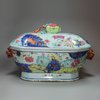 Y645 Famille rose 'tobacco leaf' tureen and cover