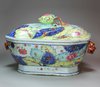 Y645 Famille rose 'tobacco leaf' tureen and cover