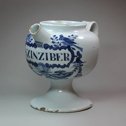 Y651 English Delft blue and white wet drug jar