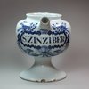 Y651 English Delft blue and white wet drug jar