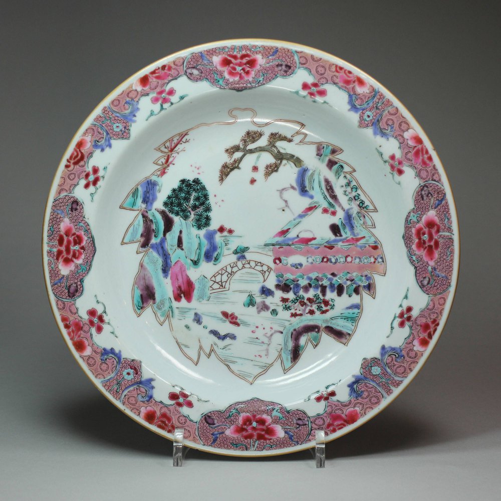 Y658 Famille rose plate, Qianlong (1736-95)