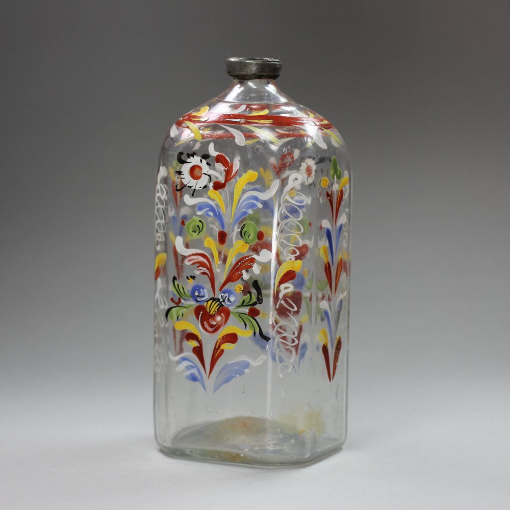 Y680 Bohemian glass spirit flask, mid-18th century