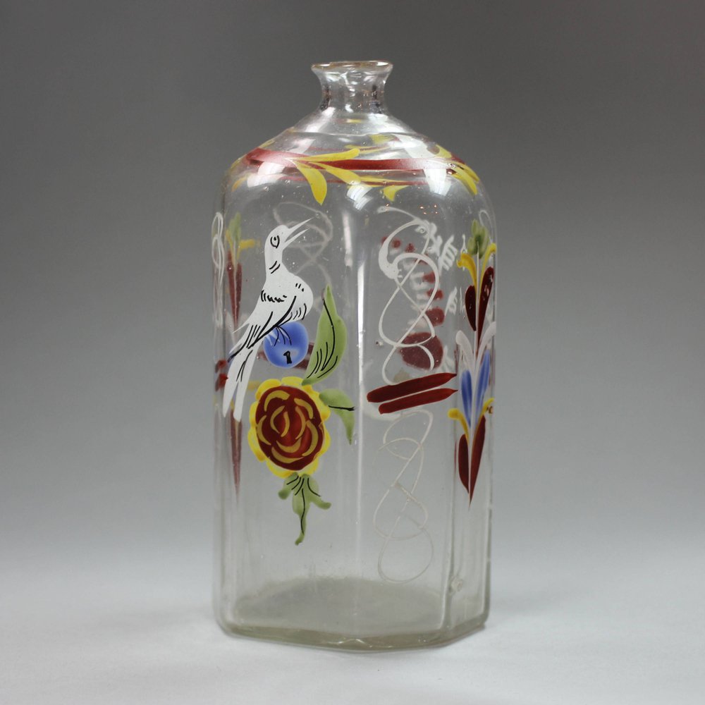 Y684 Bohemian glass flask, mid 18th century