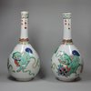 Y692 Pair of famille verte bottle vases, Kangxi (1662-1722)